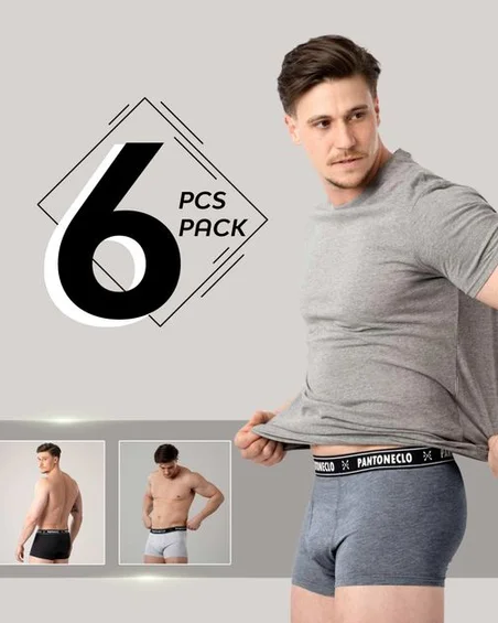 Moške bombaž-elastan boksarice – paket 6 kosov