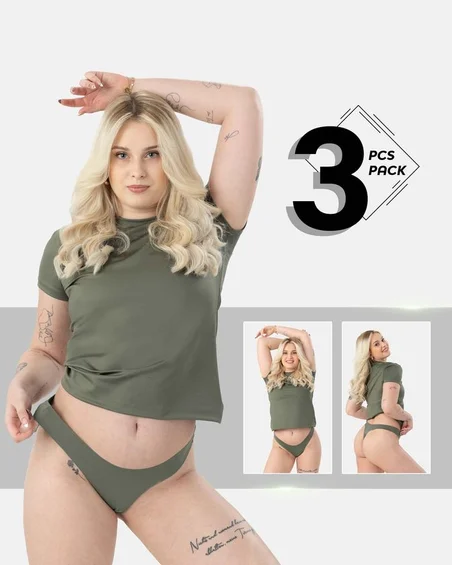 Nizek pas, najlon-elastan brazilke spodnjice – paket 3 kosi
