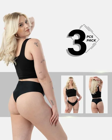 Nizek pas, najlon-elastan hipster spodnjice – paket 3 kosi