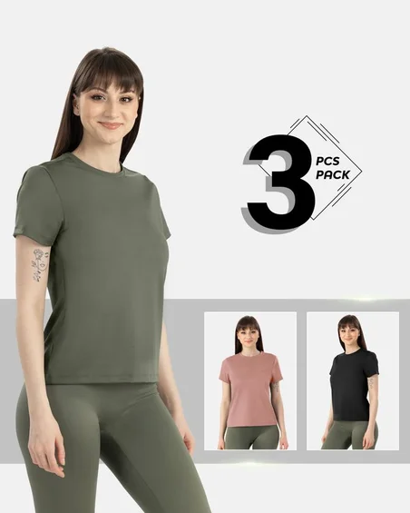 Ženska najlon kratka majica - Paket 3 kosov